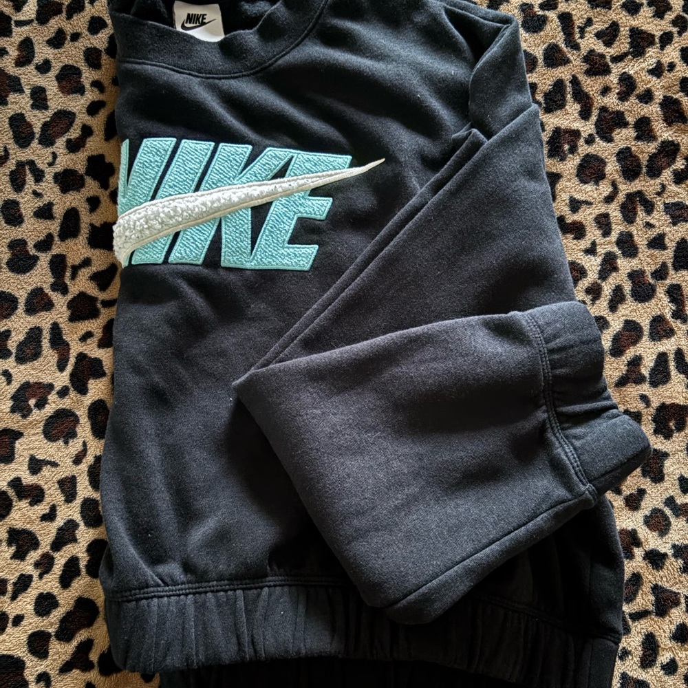 Nike Black Sweatshirt with Teal Logo